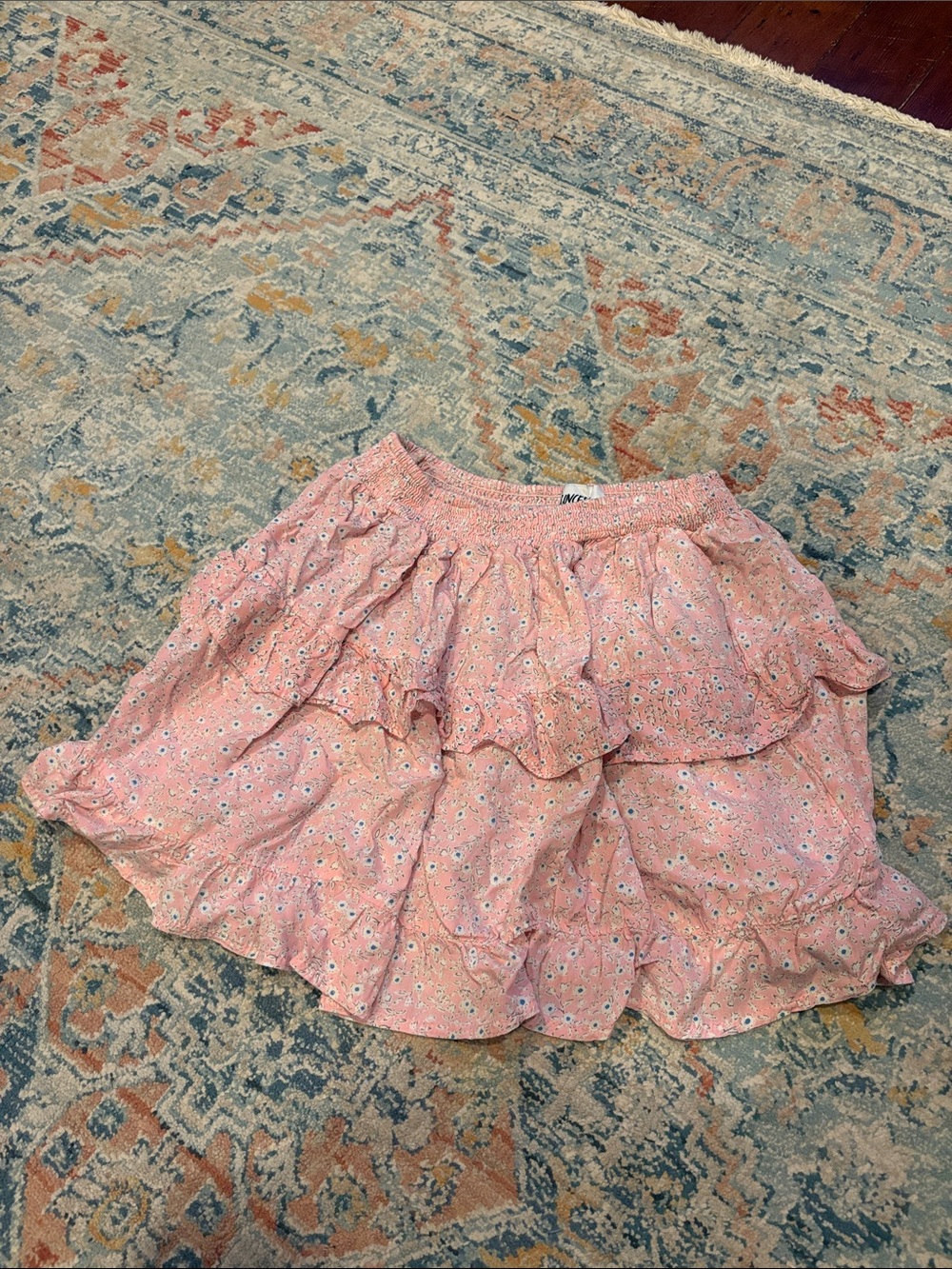 Princess Polly Pink Tiered Floral Mini Skirt